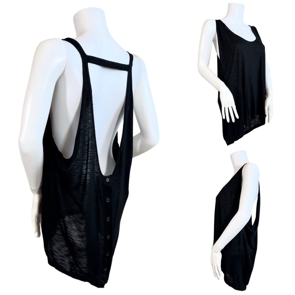 John Eshaya One Size Black Button T Back Tank One Size $99